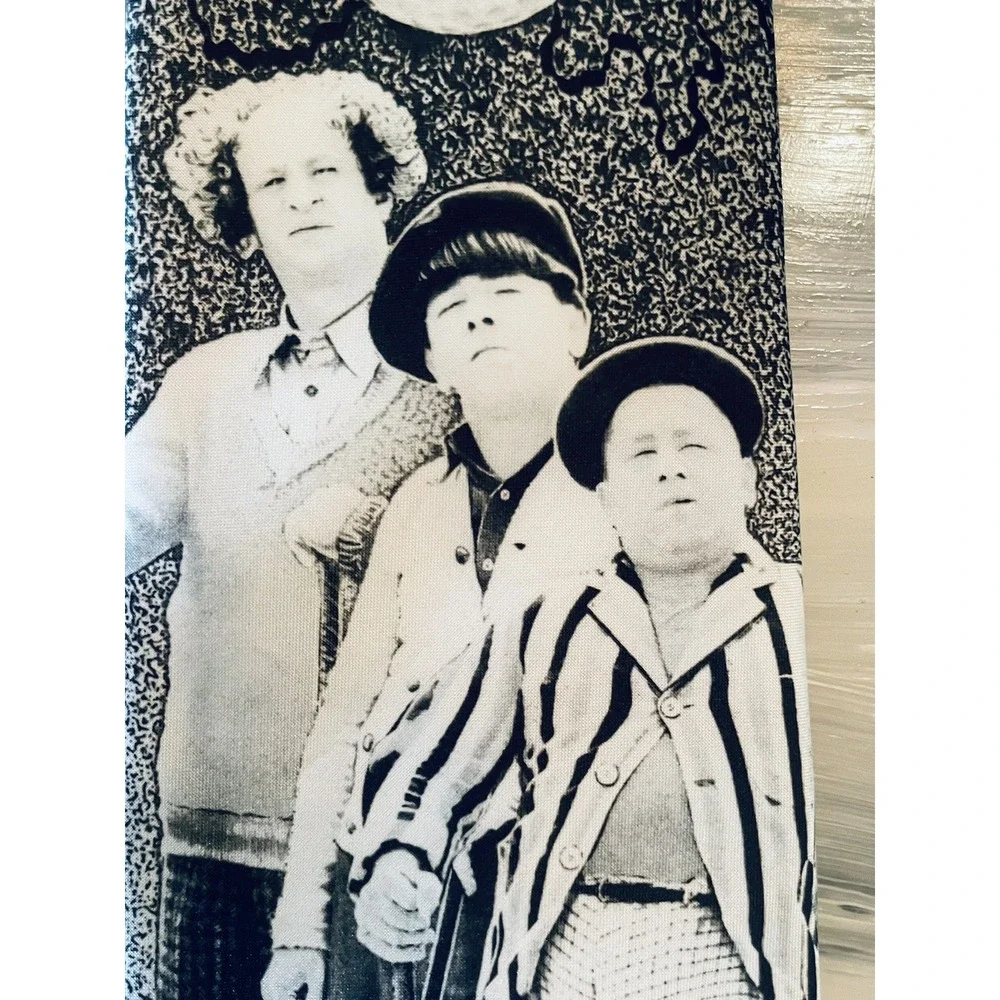 Ralph Marlin The 3 Stooges VTG 1995 90s Neck Tie Curly Larry Moe Golfing Novelty